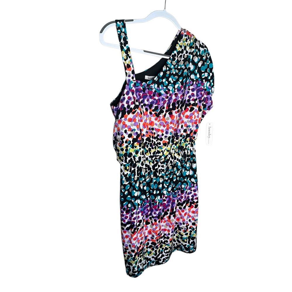Laundry by Design Womens One Shoulder Dress Blouson Multicolor Size Medium NEW